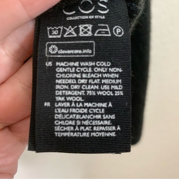 Cos Mens charcoal wool/yak turtleneck sweatshirt XL - Picture 6 of 7